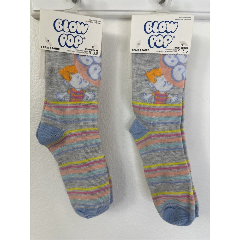 TWO Pairs - BLOW POP Kids Socks Sz.  9-3.5 For Twins, Matching Best Friends